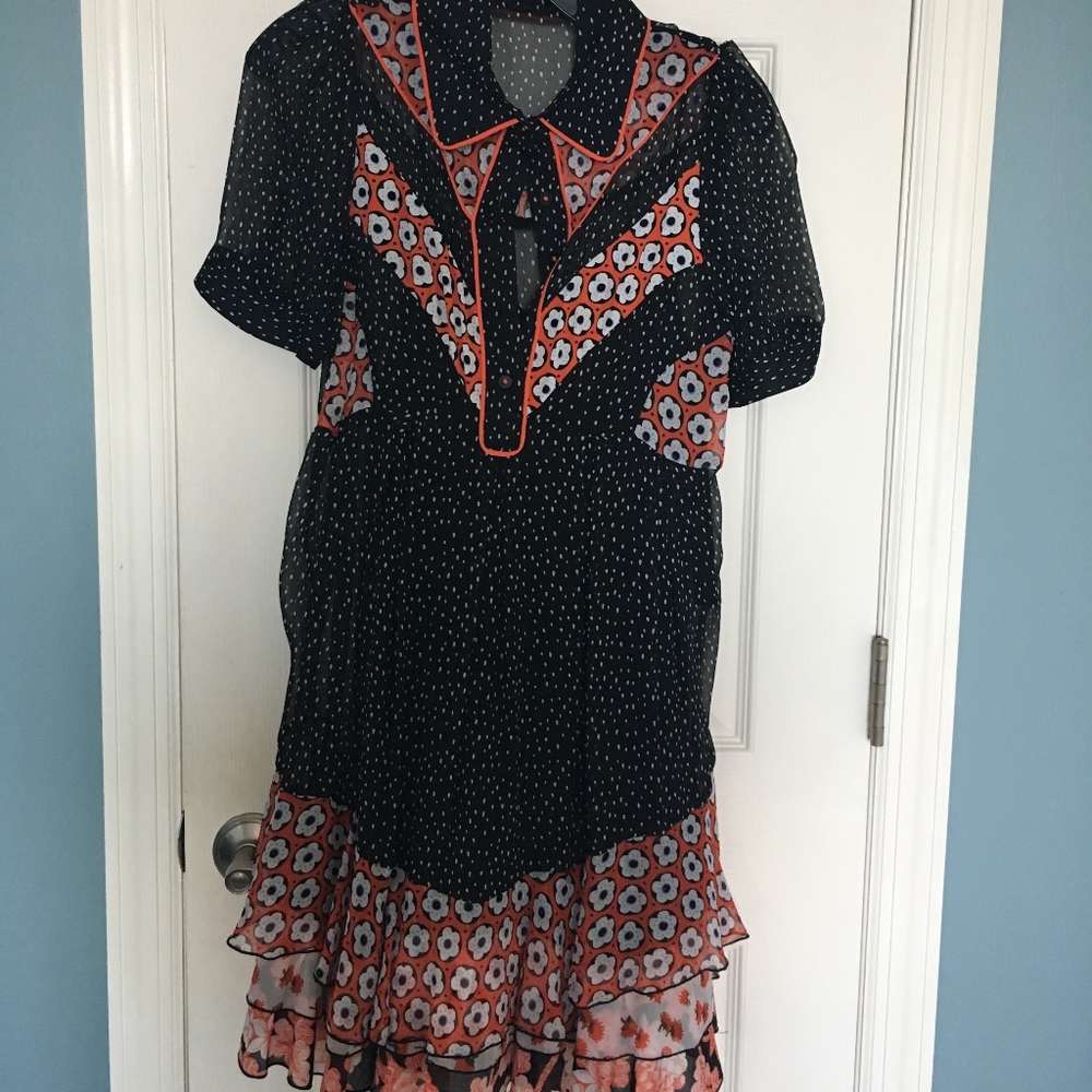 DVF Lou Silk-Chiffon Collared Mini Dress